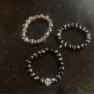 Cezanne gunmetal rhinestone bracelets